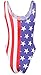 Uget Women's Printed American Flag One Piece Swimsuit Sexy Monokini Swimsuit S