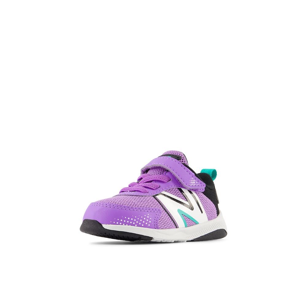 New Balance Kid's Dynasoft 545 V1 Bungee Lace with Top Strap Running Shoe, Purple Fade/Black, 5 W Toddler Image