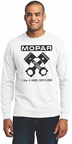 STC Men's Mopar Classic VIntage Muscle Car Hot Rod Mechanic Long Sleeve T-shirt Extra Large White