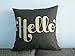 Decorbox Cotton Linen Square Fashion Throw Pillow Case Shell Decorative Cushion Cover Pillowcase Black White Hello 18 