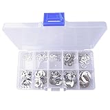 120Pcs 304 Stainless Steel E-Clip Retaining Circlip Assortment Kit 1.5mm to 10mm