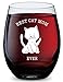 GSM Brands Stemless Wine Glass (Best Cat Mom Ever) Made of Unbreakable Tritan Plastic and Dishwasher Safe - 16 ounces