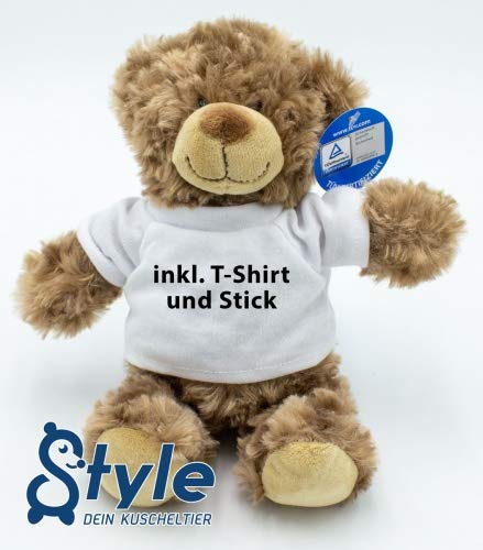 Kuscheltier Bär Bodo - inklusive-T-Shirt und kostenloser Personalisierung (Stick oder Druck)