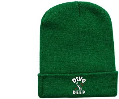 ZFADDS Dive Deep Fashion Fashion Embroidery Beanie Cold Weather Beanies For Men/Women/Children Green