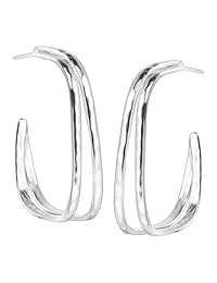 Plata de ley Silpada "orden Natural geométrica arete de aro