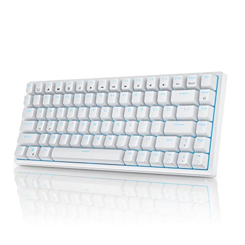 RK ROYAL KLUDGE RK84 Wireless Blue Backlit 75% Triple Mode BT5.0/2.4G/USB-C Hot Swappable Mechanical Keyboard, 84 Keys Tenkeyless Mechanical Keyboard w/Programmable Software, Brown Switch