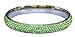 Sophistikitty Stainless Steel Bangle with 5 Rows of Beautiful Sparkly Peridot Color Green Crystal Rhinestones - Stackable