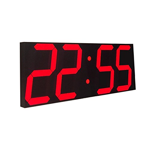 Goetland 16 3/4 Jumbo Wall Clock LED Digital Multi Functional Remote Control Countdown Timer Temperaturer, Red Digital on Black Background
