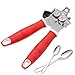 BESU Manual Can Opener, Easy Turn Design and won't Touch Food, Plus Free 2 Packs Spoons, Durable and Safety Opener for Large or Small Canned or Bottle