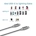 ANDNOVA USB C to Lightning Cable 2 Pack 10FT Extra Long Nylon Braided Charging & Syncing Cord MFi Certified（Use with USB Type C Chargers） Grey