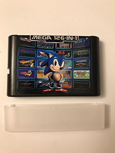 126 in 1 Sega Genesis Mega Drive Cartridge 16 Bit Multi Cart + Hard Plastic Dust Cover
