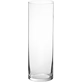 Floral Supply Online - 10.5" Tall x 3.5" Wide Cylinder Glass Vase and Flower Guide Booklet - for Weddings, Events, Decorating, Arrangements, Flowers, Office, or Home Decor.