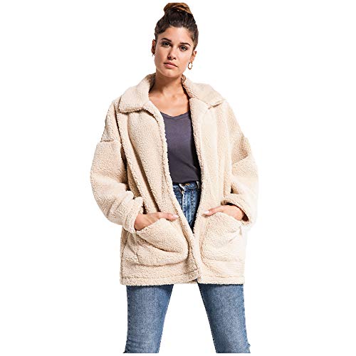 Z SUPPLY Clothing Women's Sherpa Teddy Bear Long Sleeve Coat, Pearl (Pearl/PRL), Small
