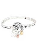 Christian Bible Scripture Verse Poem Mustard Seed Stretch Charm Bangle Bracelet Tree Of Life