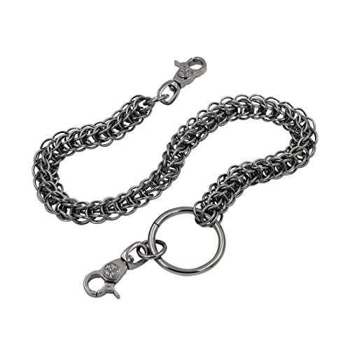 Uniqsum Heavy Duty Full Persian weave wallet chain Extreme Beast Biker Punk Key chain (Gun-Metal)