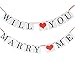 sexyrobot WILL YOU MARRY ME Banner Bunting for Marriage proposal, Wedding Party Decoration,Valentine's Day Gift
