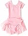 Apexsolaire Kids Skirted Leotard with Short Sleeve (Ballet Pink, Age 4-6x)