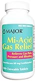 Major Pharmaceuticals 700630 Mi-Acid Gas Relief Chewable Tablet, Compare to Mylanta Gas Tablets, 80 mg, Peppermint, Off-White (Pack of 100)
