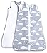 2 Pack Organic Cotton Wearable Blanket, Sleep Sack for Boy or Girl, Gray Cloud / White (Small)