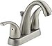 Peerless Tunbridge Centerset Bathroom Faucet Brushed Nickel, Bathroom Sink Faucet, Drain Assembly, Brushed Nickel P299695LF-BN