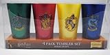 Wizarding World of Harry Potter House Tumbler Cup Set 4 Cups by Universal Studios,1 green, 1 red, 1 yellow & 1 Blue