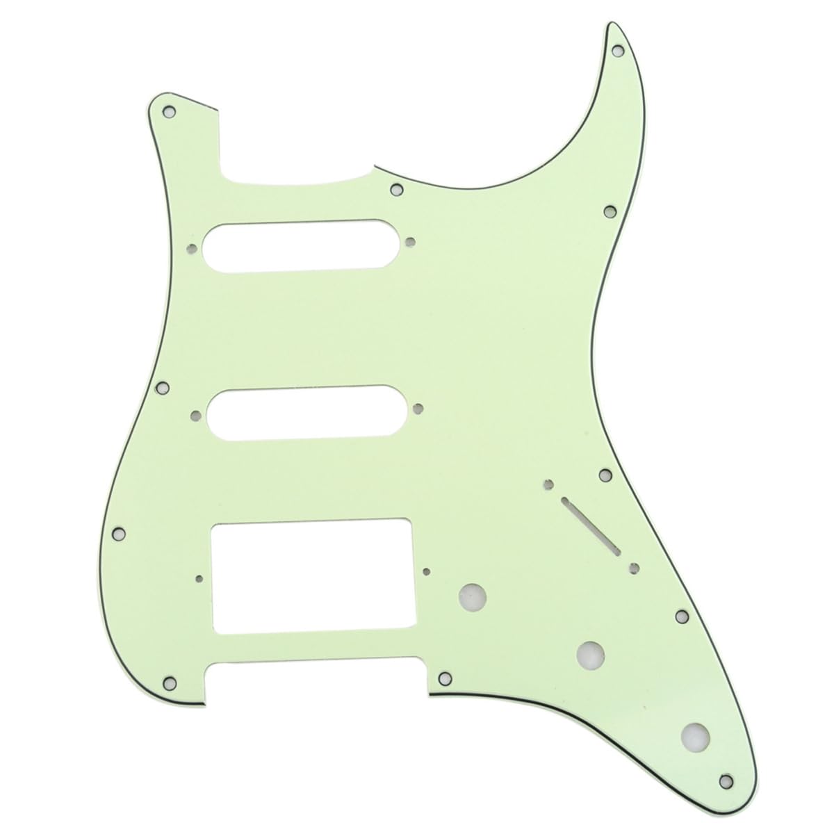 Musiclily HSS 11 Hole Strat Pickguard Scratch Plate for Fender USA/Mexican Made Standard Stratocaster Modern Style Electric Guitar, 3Ply Mint
