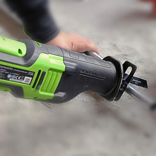 Greenworks 24V Akku-Reciprosäge ohne Batterien und Ladegerät, mit variabler Drehzahl von 0 bis 2700 RPM, 2 Sägeblätter… – Bild 6