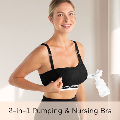 Momcozy Seamless Pumping Bra Hands Free, Comfort and Great Support