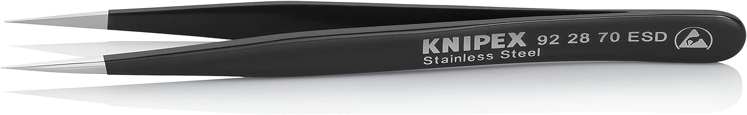 KNIPEX Universal Tweezers ESD Matt Finish Smooth 110 mm, 92 28 70 ESD