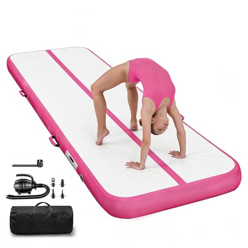 Air Mat Tumble Track, Gymnastics Mats Tumbling Track with Electric Air Pump, Inflatable Training Mat for Home Gym Yoga Cheerleading Water, 300 * 100 * 10cm