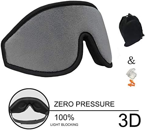Sleeping Mask ALLWINS Eye Mask[2019 New Design] 3D Blindfold Zero Pressure Sleep mask for Women Men,Flights＆Travel and Shift Work,Handmade Material Safety,Soft＆Light and Comfortable (GREY)