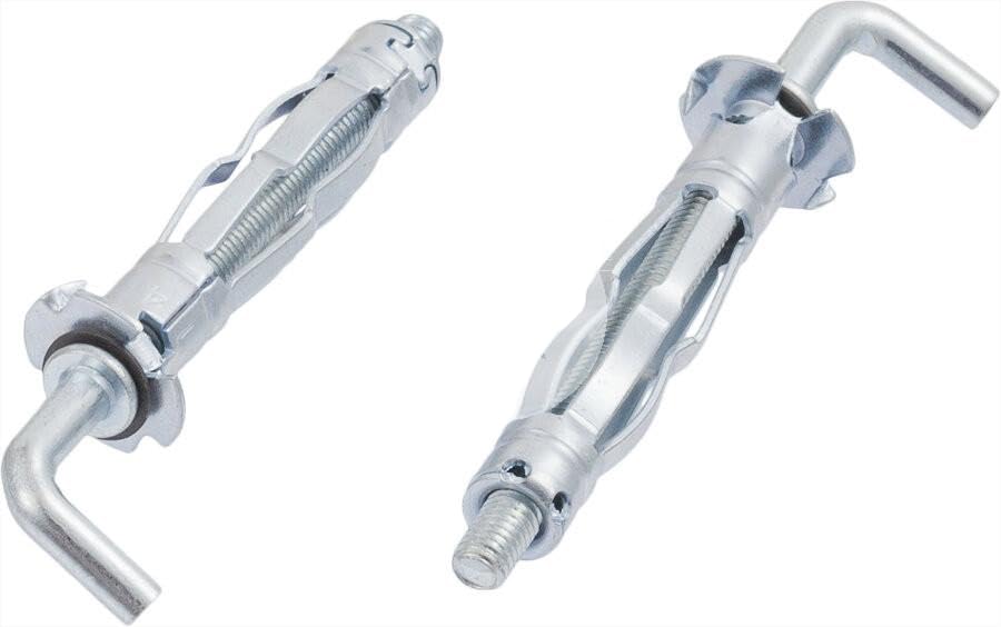 M5 x 50mm L-Hook Plasterboard Hollow Wall Cavity Wall Anchors Molly (Pack of 10) A10B