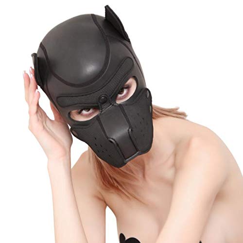 Buzz Pinky Adult Sex Toys Festish BDSM Bonday Puppyplay Rubber Puppy Hood with Removable Muzzle Canine