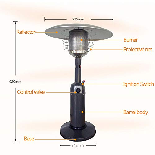 CRZJ Portable Table Top Patio Heater, 11,000 BTU, Stainless Finish