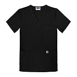 Sivvan Unisex Scrubs V-Neck 3 Pocket Top (Available in 12 Colors) - S8304 - Black - XL