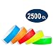 WristCo Variety Pack 3/4" Tyvek Wristbands - Red, Orange, Yellow, Green, Blue - 2500 Pack Paper Wristbands for Events