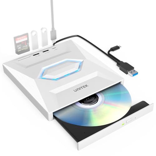 UNITEK 5-in-1 USB-C CD DVD Laufwerk Extern Brenner für Laptop