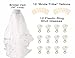 Bachelorette Bride Party Ultimate All In One Bundle; Including 1 White Bridal Wedding Veil, Set of 12 Shot Glass Rings, and 12 Bride Tribe Temporary Tattoos Made From Shiny Metallic Gold Foil