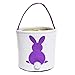 Faylapa 3Pcs Easter Egg Hunt Basket for Kids, Bunny Canvas Tote,Party's Celebrate Decoration Eggs Candy and Gifts Carry Bucket-(Green,Blue, Purple)