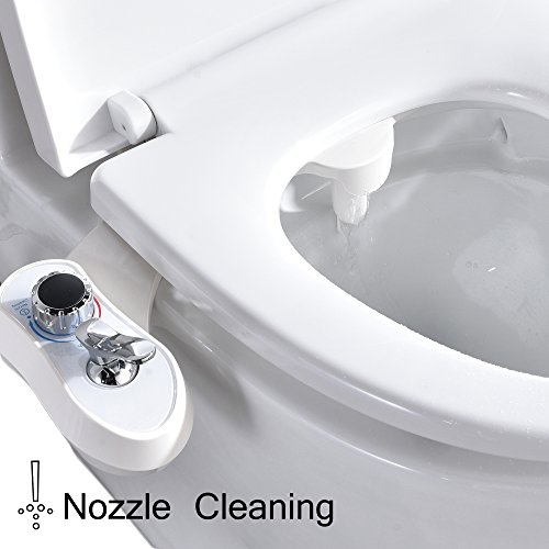Comllen Non-Electric Fresh Water Sprayer Mechanical Self-Cleaning Bidet Attachment, Toilet Seat Attachment