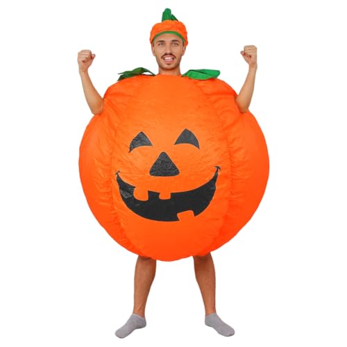RHYTHMARTS Pumpkin Inflatable Costume Inflatable Halloween Costumes Cosplay Party Blow up Suit for Adult Pumpkin Costume