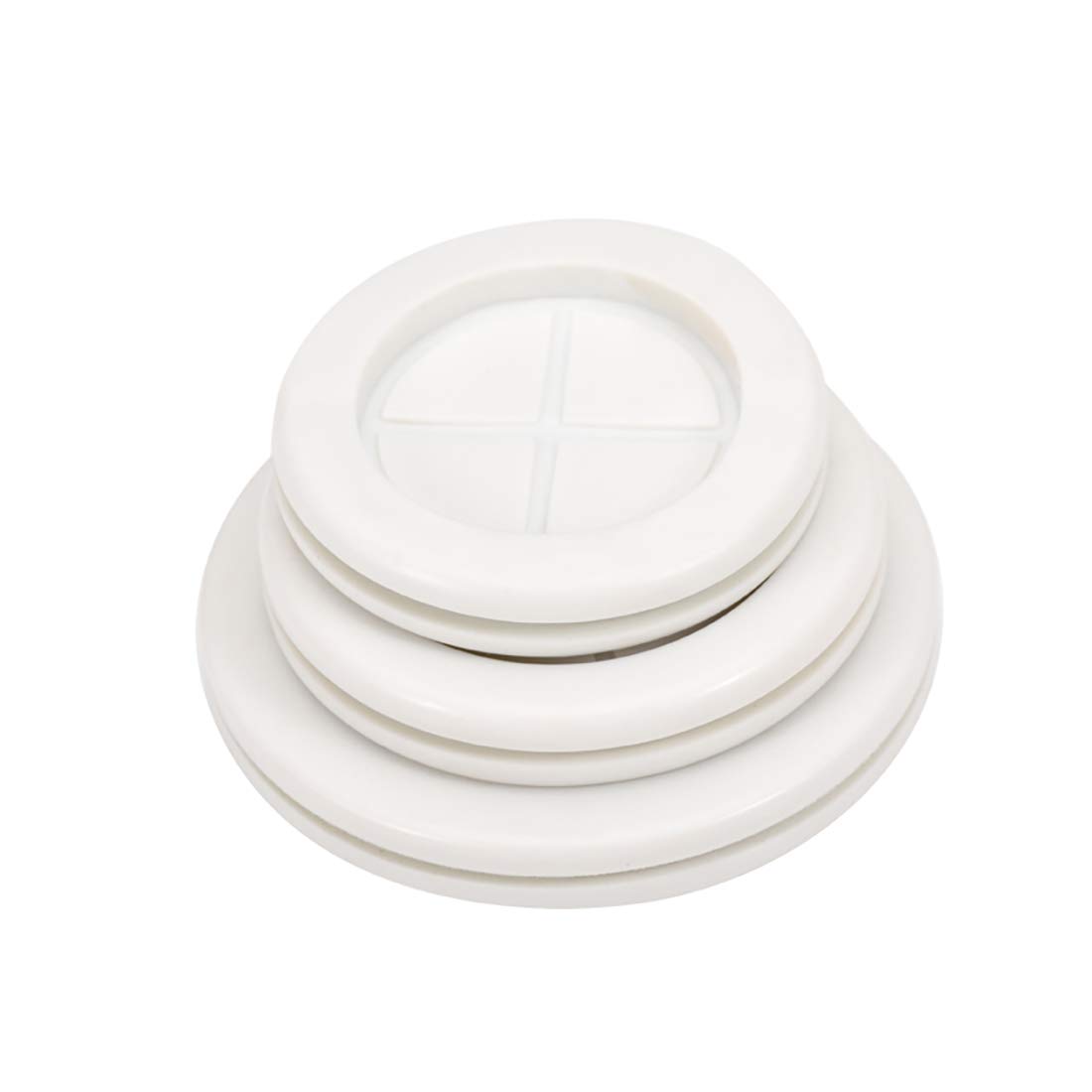 Flyshop White 27mm 1-1/16" Rubber Grommet, 22mm 7/8" ID, Drill Hole Grommets Synthetic Rubber Plug Wire Protection, Round, Double-sided, 4-Pack