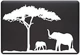 Mom and Baby Elephant Design 2 - Macbook or Laptop Decal Sticker (Color Variations Available) (WHITE)