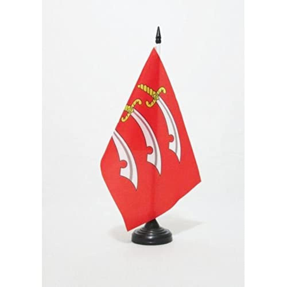 AZ FLAG Essex county Table Flag 5'' x 8'' - Essex county Office Decoration 100% Polyester 21 x 14 cm - Mini Desk Flag with Pole and Black Plastic Base
