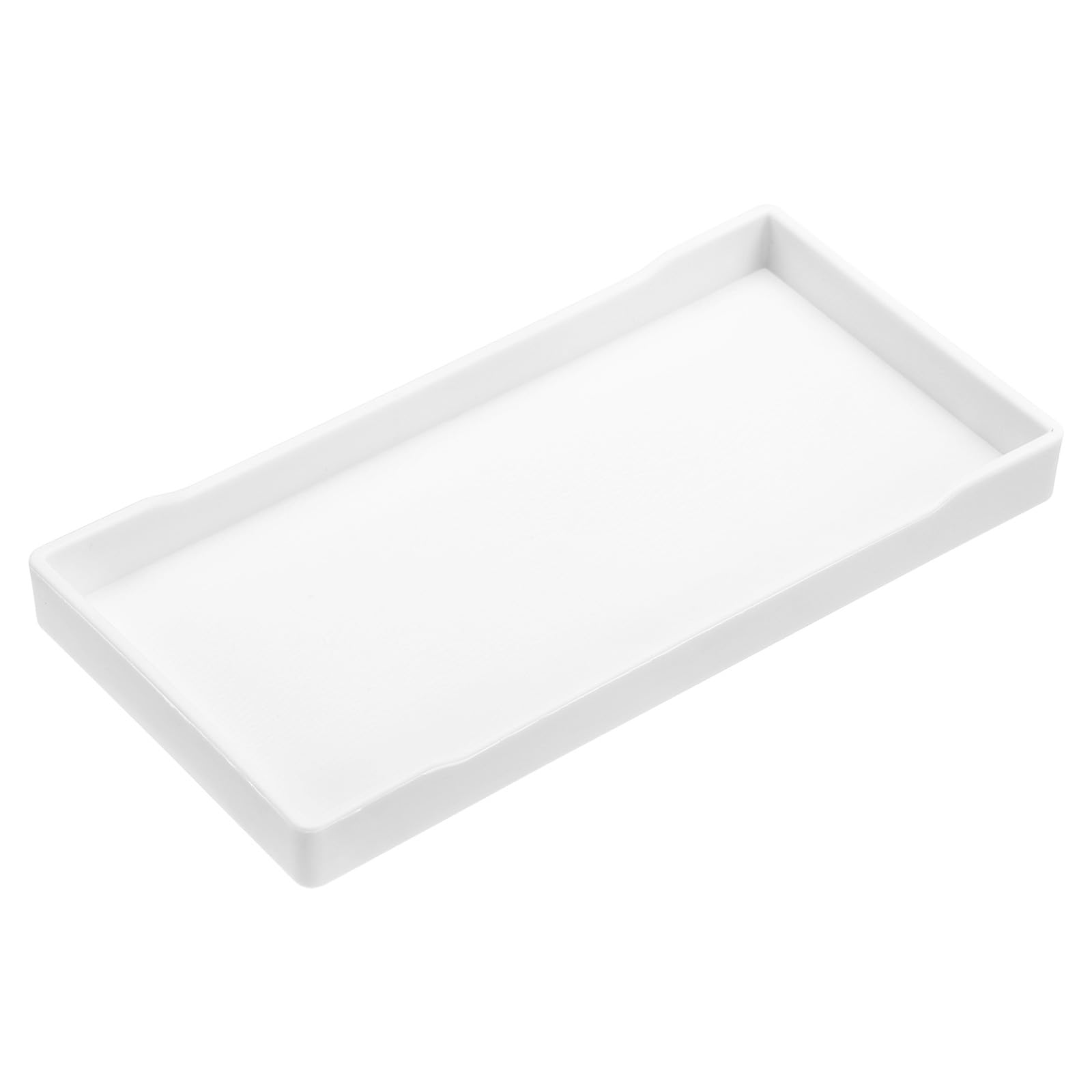 uxcell Serving Tray Small White Mini Tray 4" x 8" Plastic Rectangular Wooden Serving Trays Decorative Ottoman Platter for Breakfast Kitchen Bathroom