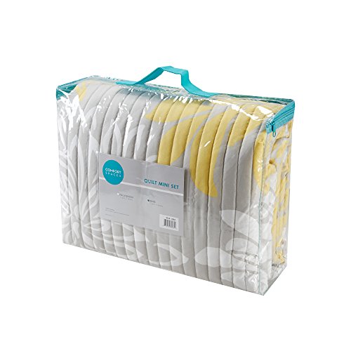 image for Comfort Spaces – Enya Quilt Mini Set - 3 Piece – Yellow and Grey �