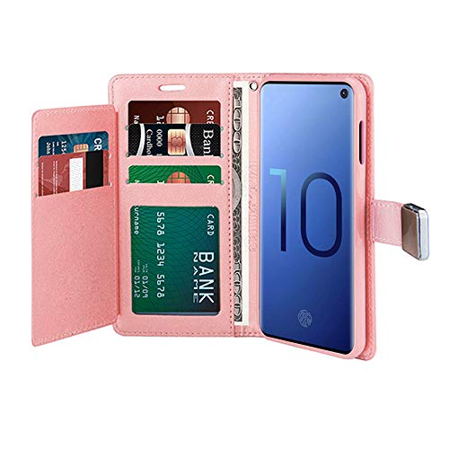 Samsung Galaxy S10e [El Lumiere Prime Wallet Case] Multi-Card Slot Wallet Case [Drop Protection] Premium Leather [Kickstand Feature] (P-Rosegold) - Thumbnail 5