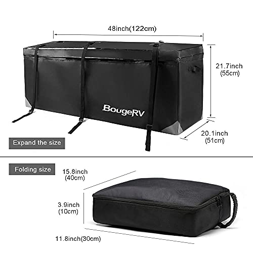 BougeRV Hitch Cargo Carrier Bag Waterproof/Rainproof Hitch Mount Cargo