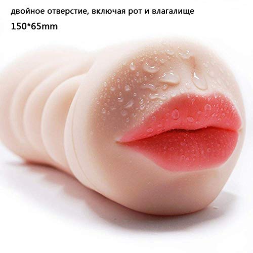 MLXGO TSHIRT Male Mastur**bator Double Hole Channel Artificial Vágǐna Male Mastur**bator Real Pussy Portable Pussy 3D Oral Sexoo Toy for Men Deep Throat with Tongue,Mixed Colors Ob
