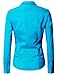 EZEN Womens Slim Fit Long Sleeve Stretchy Button Down Collar Shirt Blouse